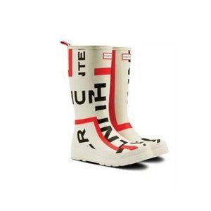 Women's Logo Hunter Exploded Rain Play Tall Rubber Boots Size 11